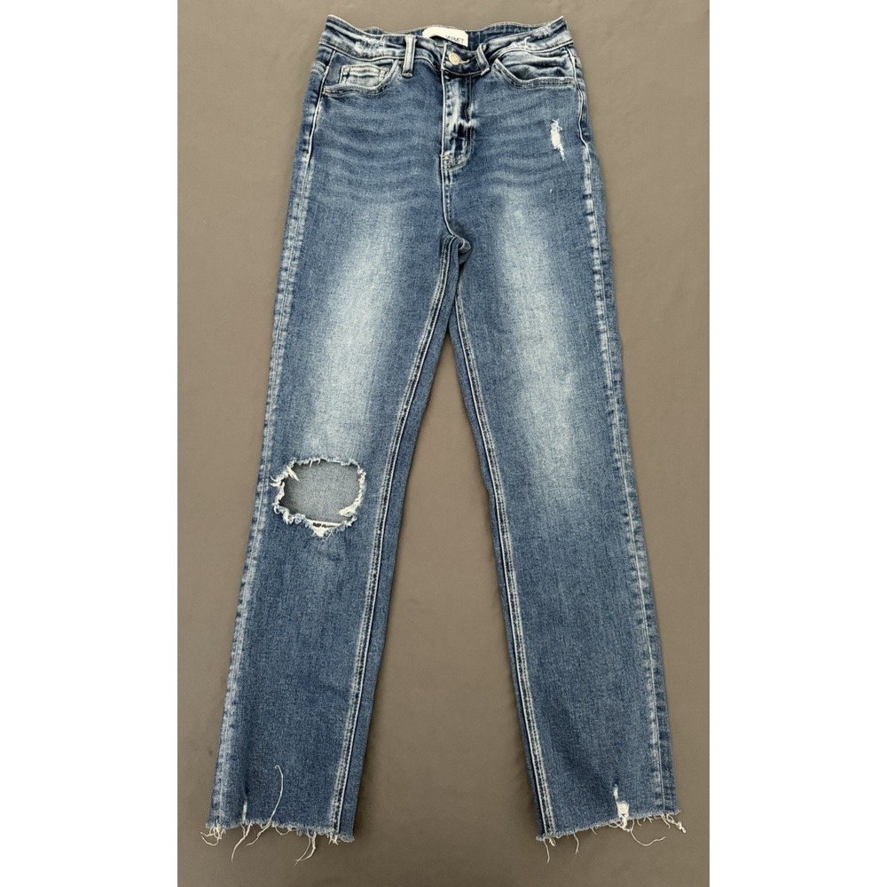 Vervet Crop Jeans Womens Size 26 High Rise Straight Distressed Boho Stretch